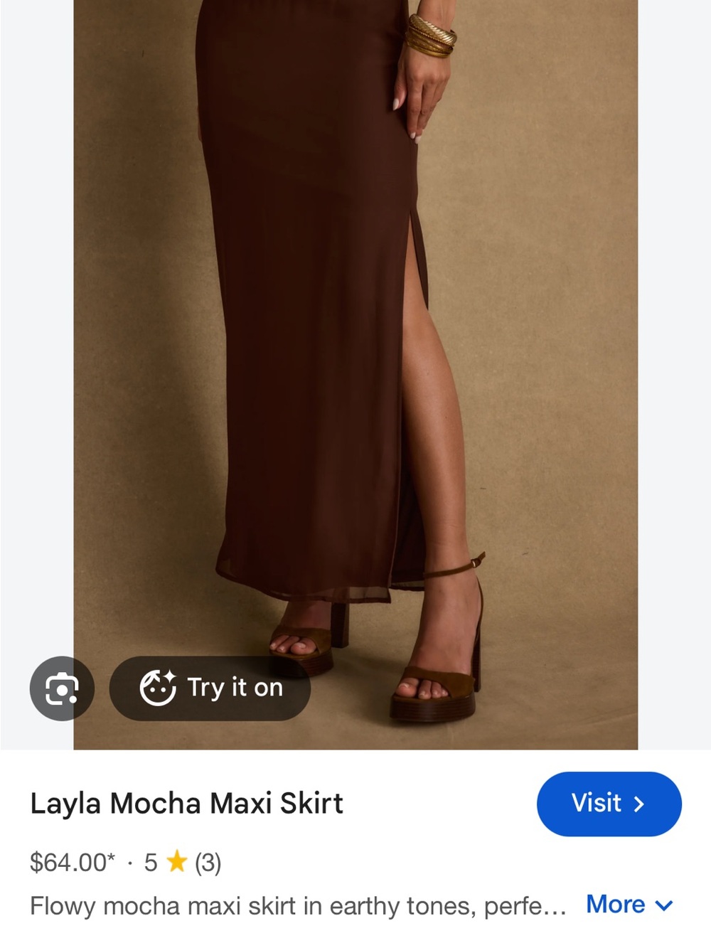12th Tribe Layla Mocha Maxi Skirt - Mocha